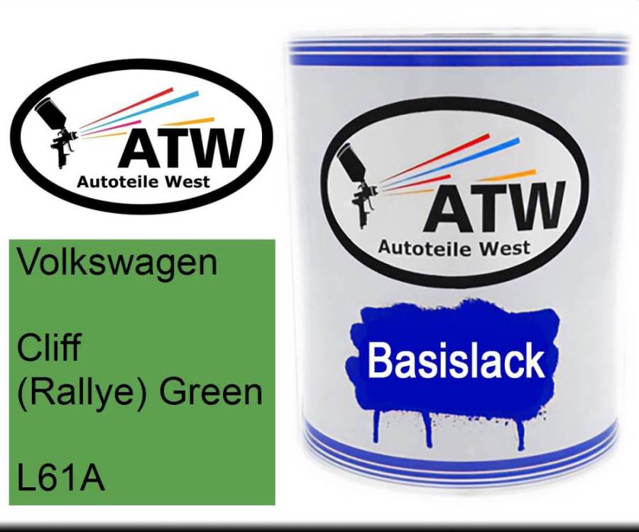 Volkswagen, Cliff (Rallye) Green, L61A: 1L Lackdose, von ATW Autoteile West.